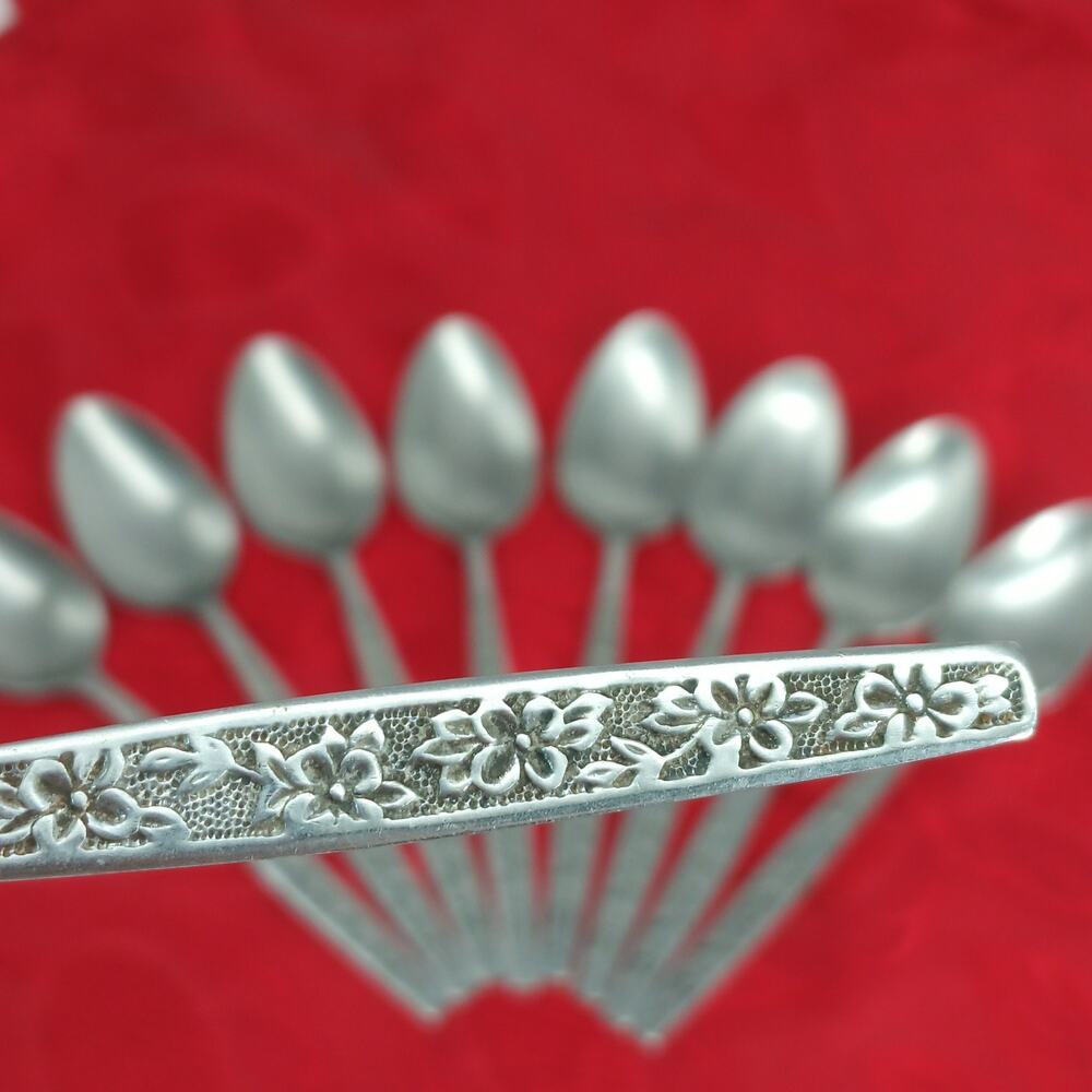 9X Tsp La Spana Stanley Roberts Stainless MCM Teaspoons Flatware